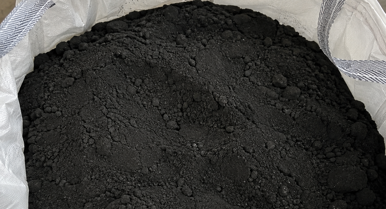 Black mass recovered from shredded lithium-ion batteries